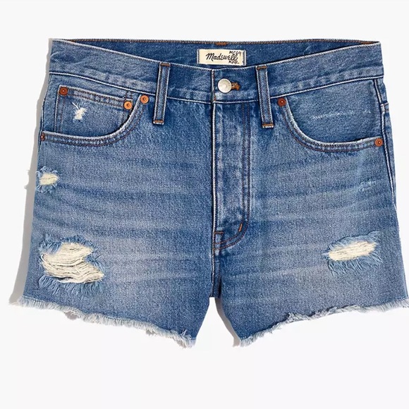 MADEWELL Relaxed Denim Shorts Ripped Edition in Homecrest Wash Size 25. - Picture 2 of 16